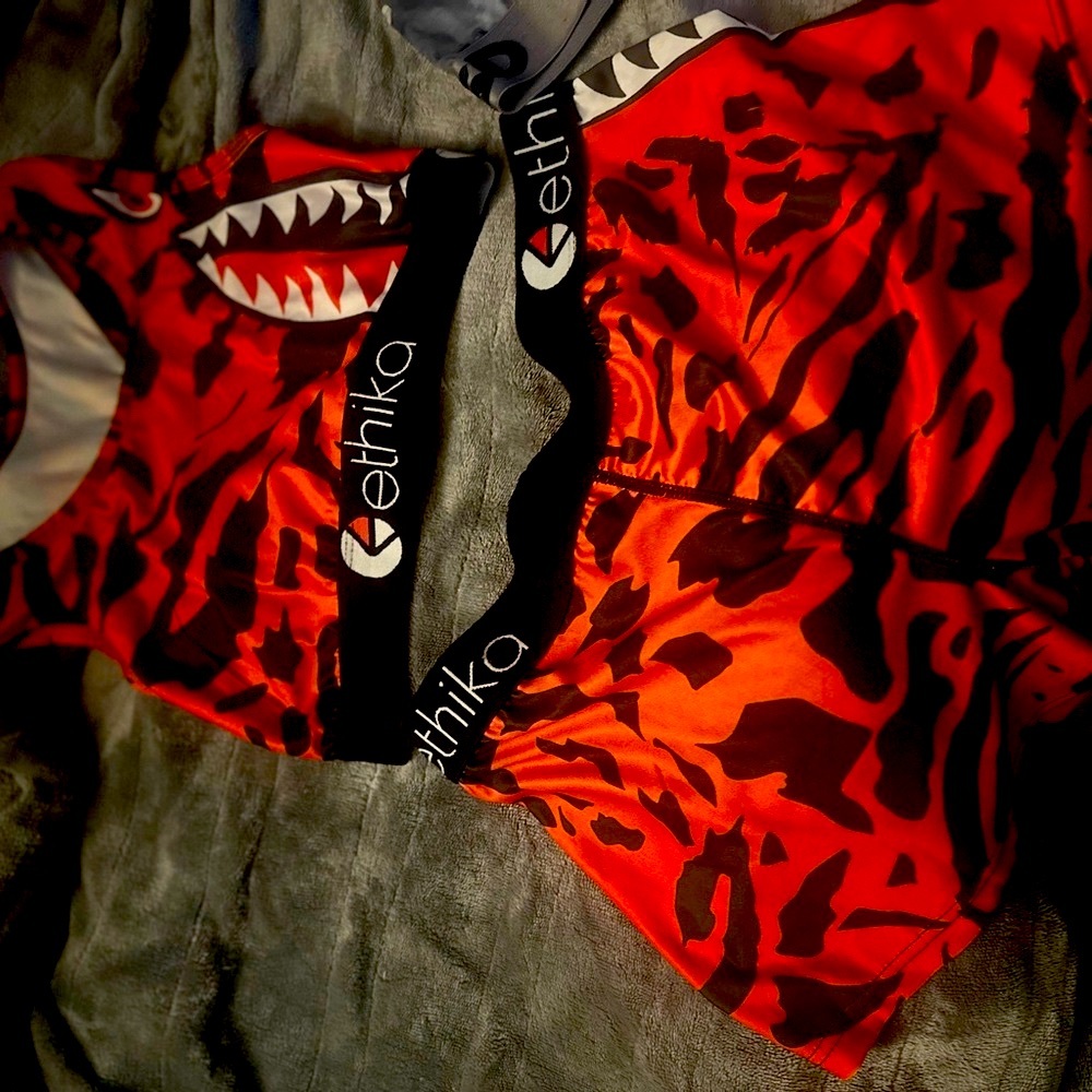 Ethika Red and Black Wild Print Set